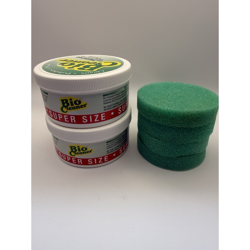 2x Bio Cleaner Super Size 17.5 oz Cleaning Clays Original All Natural 4‎ Sponges